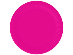 Farfurii de hârtie fucsia - 18 cm - 6 buc.