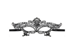 Mască fluture dantelă negru - 1 buc.