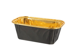 Mini forme pentru clătite în negru și auriu - 11 x 4 cm - 10 buc.