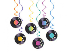 Retro Disco pandantiv porc decor - 6 buc.