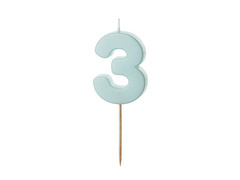 Numărul trei lumânare albastră - 3 - 1 buc.