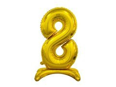 Balon din folie în picioare numărul 8 auriu - 74 cm