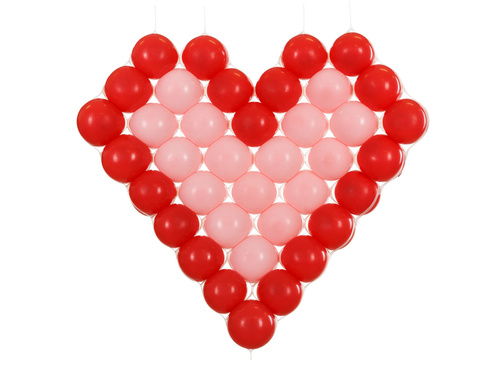 Plasă pentru baloane - inimă - 63x58 cm - 1 buc.