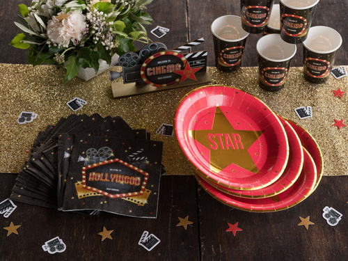 Farfurii de hârtie Hollywood - 22,5 cm - 10 buc.