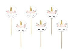 Pickere frumoase pentru tort Unicorn - 6 buc.