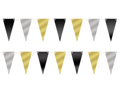 Garland banner auriu-argintiu-negru - 500 cm