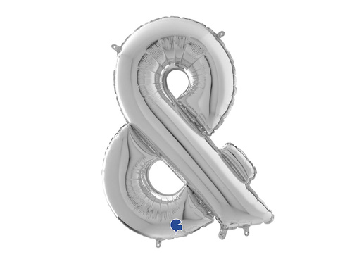 Balon folie argint semn & - 66 cm - 1 buc.