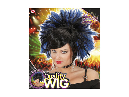 Rock Princess peruca negru și albastru