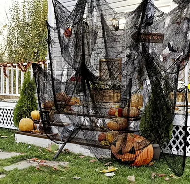 Plasă neagră de Halloween - 76 x 300 cm - 1 buc.