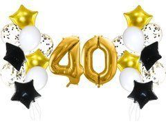 Set de baloane pentru anii '40 aurii și negre - 21 buc.