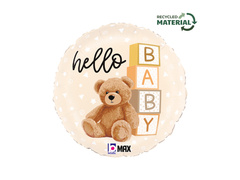 Balon din folie "Hello BABY" - 35x35 cm - 1 buc.