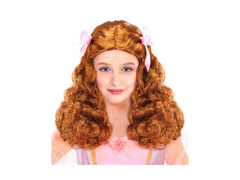 Peruca Gentle Princess cu panglici de satin, maro