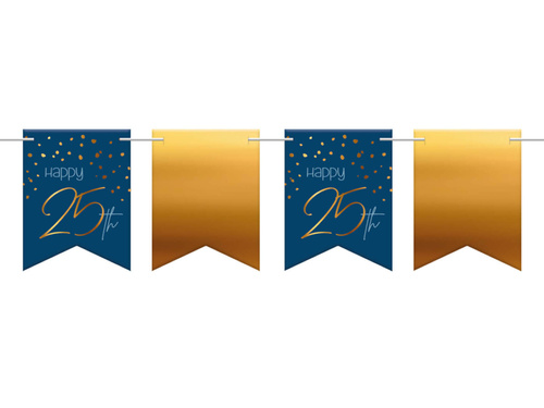 Banner 25 fericit albastru marin și auriu - 600 cm - 1 buc.