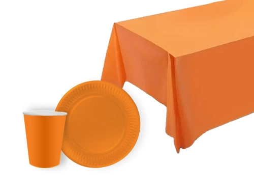 Veselă de unică folosință portocalie - 24 buc.