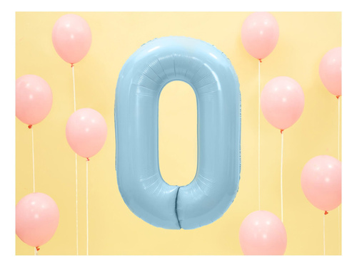 Balon din folie numărul 0 albastru - 86 cm - 1 buc.