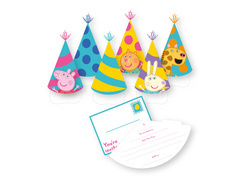 Invitații aniversare Peppa Pig - 6 buc.