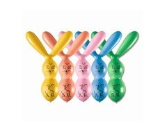 Baloane în formă de iepurași, culori mixte - 5 buc.