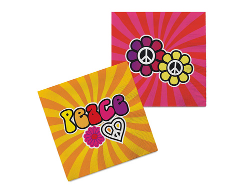 Șervețele de hârtie Hippie - 33 cm - 20 buc.