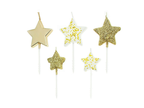 Lumânări Gold Star Picker - 5 buc.