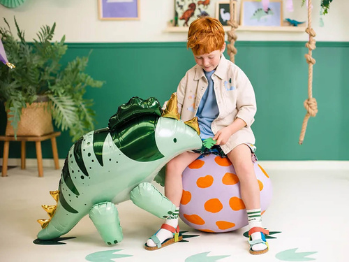 Balon 3D Triceratops din folie verde - 93 x 49 cm - 1 buc.
