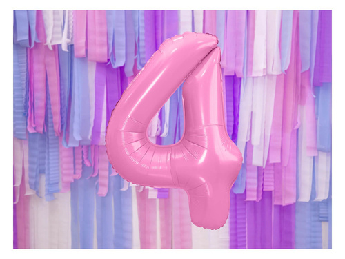 Balon din folie numărul 4 roz - 86 cm - 1 buc.