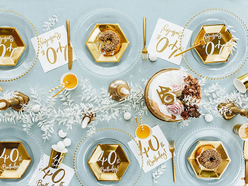 Placi de aur pentru a 40-a aniversare - 20 cm - 6 buc.