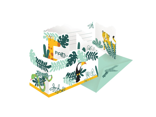 Invitație aniversară Animale sălbatice - 8 buc.