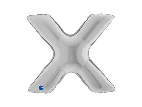 Balon din folie litera X argintiu - 40" - 1 buc.