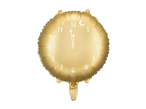Balon din folie cu ceas auriu - 35 cm - 1 buc.
