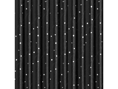 Paie tub negru cu puncte argintii - 10 buc.