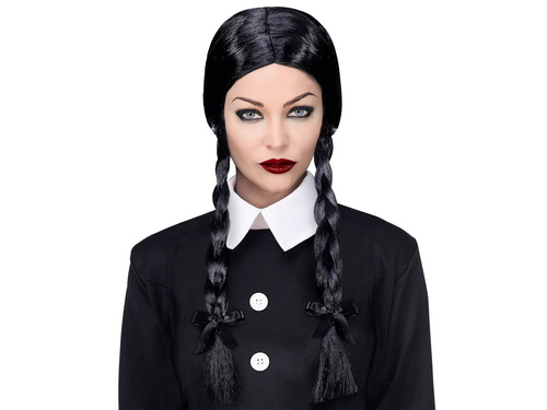 Peruca cu împletituri negre - 1 buc.