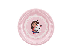 Farfurii de hârtie pentru aniversarea casei pisicii lui Gabi - 18 cm - 6 buc.