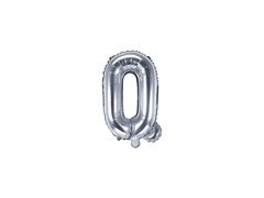 Balon din folie litera "Q" argintiu - 35 cm