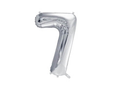 Balon din folie numărul 7 argintiu - 72 cm - 1 buc.