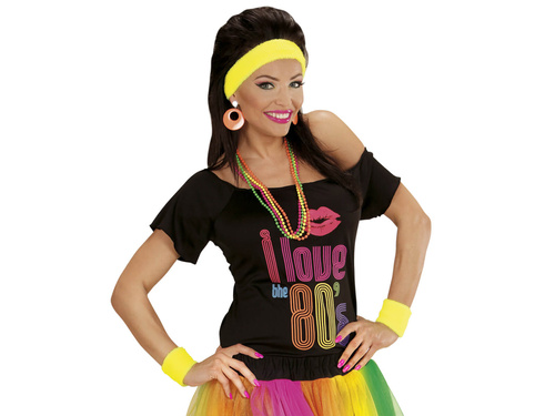 Disco 80s neon galben brățări - 3 buc.