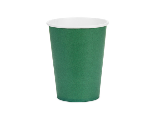 Pahare de hârtie verzi - 250 ml - 6 buc.
