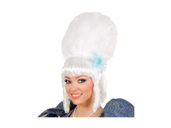 Peruca Marquesa cu perle albe și floare albastră