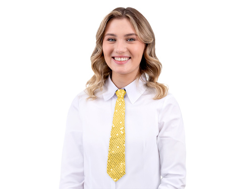 Cravată cu paiete - auriu - 36 cm - 1 buc.