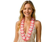 Colier hawaiian roz și alb - 90 cm - 1 buc.