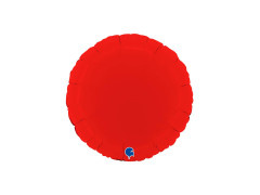 Balon rotund din folie roșie mată - 14" - 1 buc.