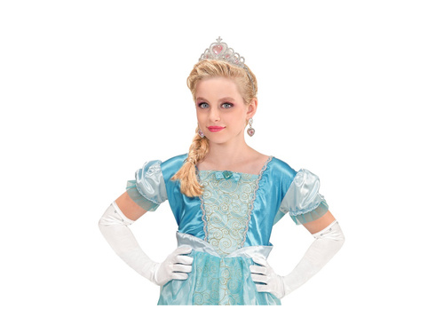 Mănuși lungi din satin alb - pentru copii