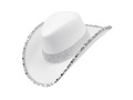 Pălărie de cowboy cu paiete albe - 1 buc.