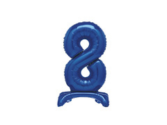 Balon vertical din folie numărul 8 albastru - 76 cm - 1buc.