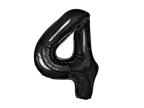 Balon din folie numărul 4 negru - 100 cm - 1 buc.