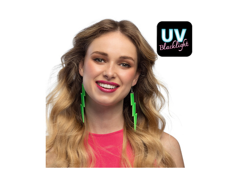 Cercei UV flash verde neon