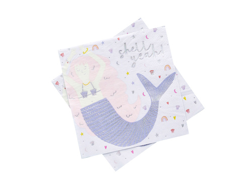 Șervețele de ziua sirenei - 33 cm x33 cm - 16 buc.