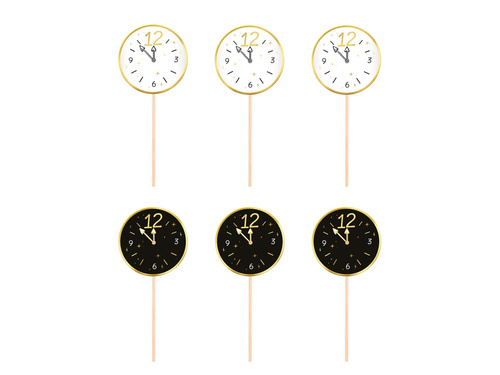 Ceasuri de Anul Nou pentru prăjituri Ceasuri de Anul Nou fericit - 6 buc.