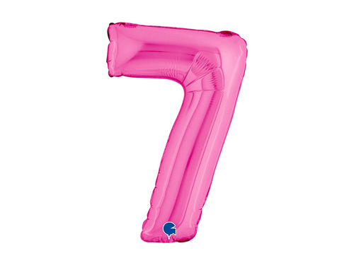 Balon din folie numărul 7 fuchsia - 14" - 1 buc.