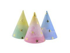 Capace de hârtie Stele aurii - 6 buc.