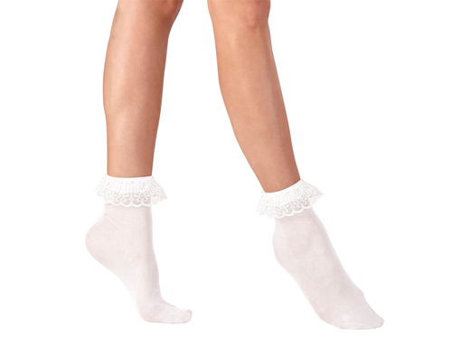 Șosete albe cu volan